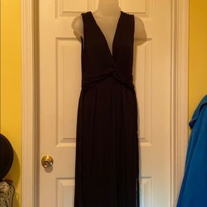 Jayne Clay Deep Vee Neck Maxi Dress